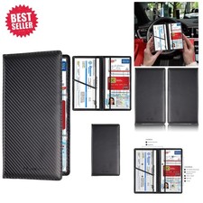 Carbon Fiber Black Car Registration  Insurance Card Holder - Organized Elegance