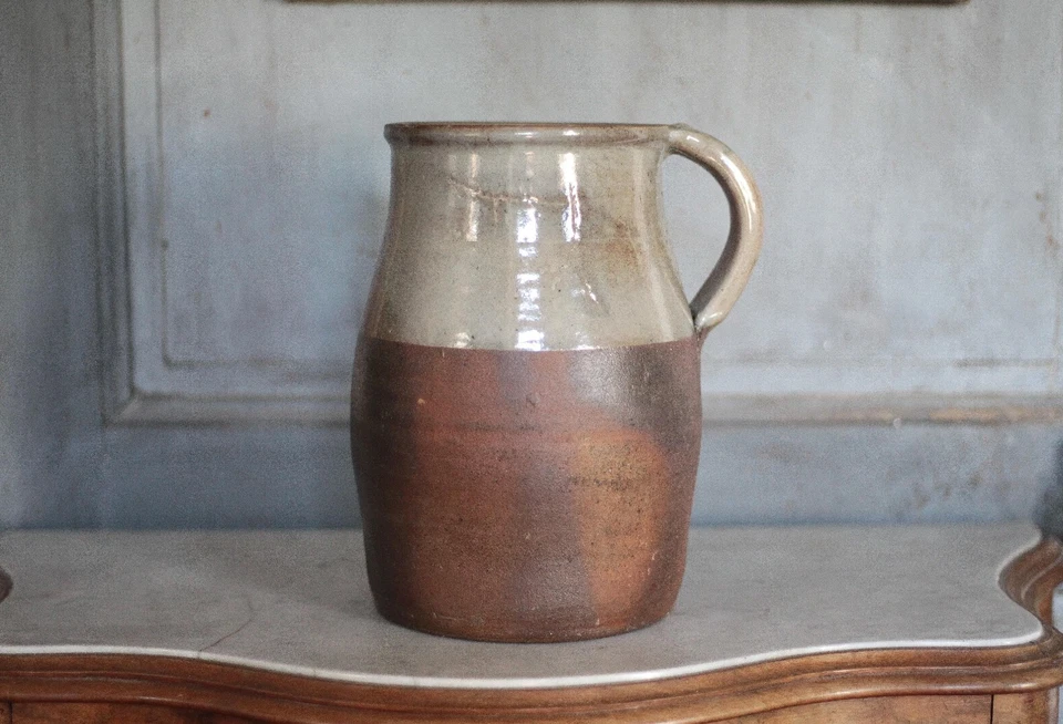 jarre vintage, pichet vintage, pichet grès, poterie ancienne, cruche, pot déco - Photo 2/4