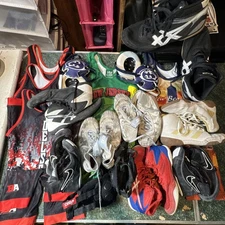 Wrestling Shoes singlets headgear Lot : Nike, Asics, Adidas, Cliff keen, BA Lot