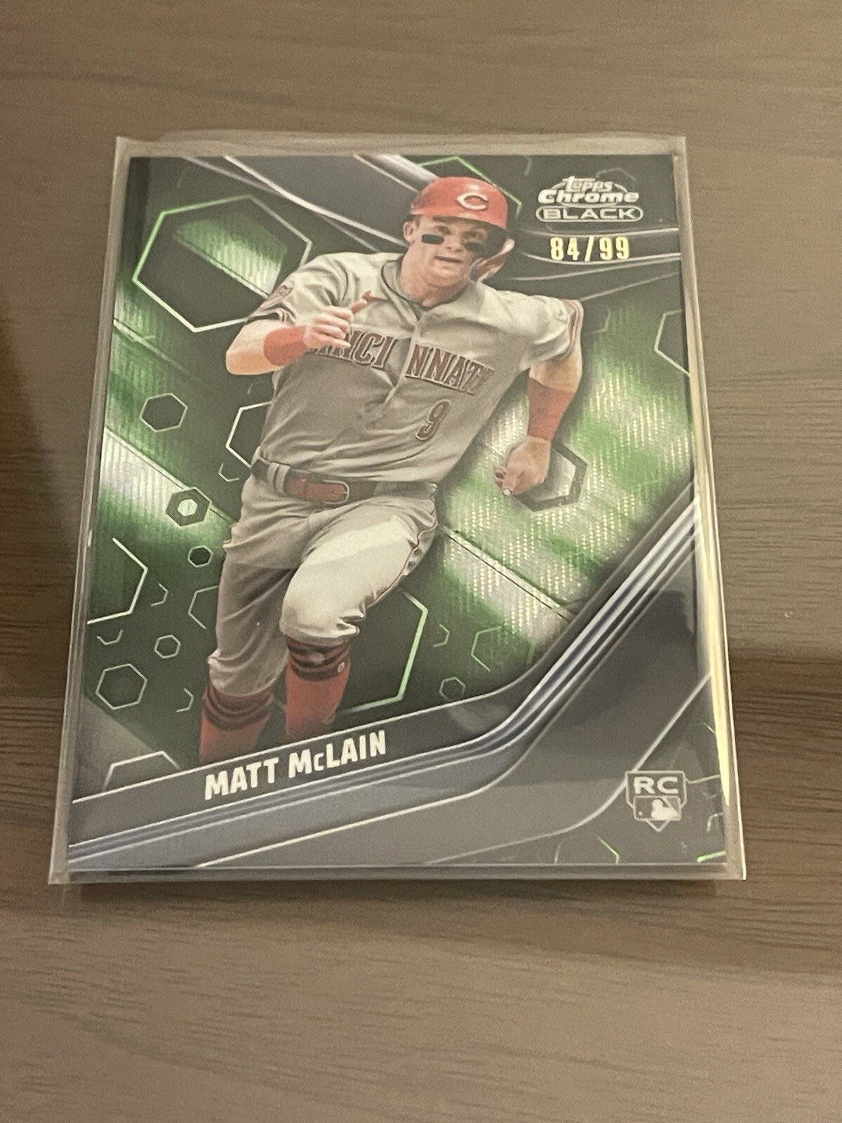 2023 Topps Chrome Black Matt McLain RC Green Refractor 84/99
