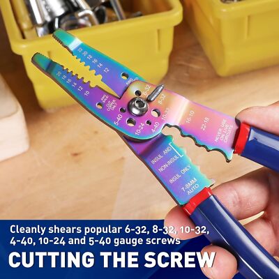 WORKPRO 8'' Wire Stripper/Wire Crimping Tool Wire Stripper Tool for 10-22 AWG USA