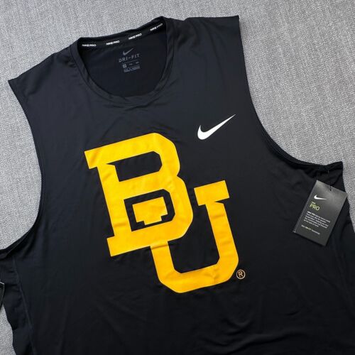 NWT Nike Pro Baylor University Black Dri Fit Sleeveless Shirt Sz 2XL