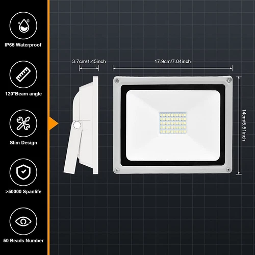 LED Fluter Stecker Außen Strahler Arbeitsleuchte Baustrahler Scheinwerfer Garten - Bild 19 von 251