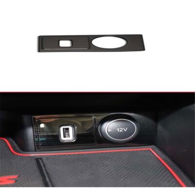 Black USB Trim Frame Front Row For 2019-2020 Ford Focus ST RS 1pcs Steel