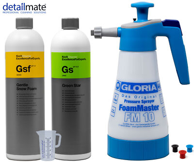 Aktivschaum Prewash Set: Gloria FM10 + Koch Chemie GSF + Green Star + Messbecher