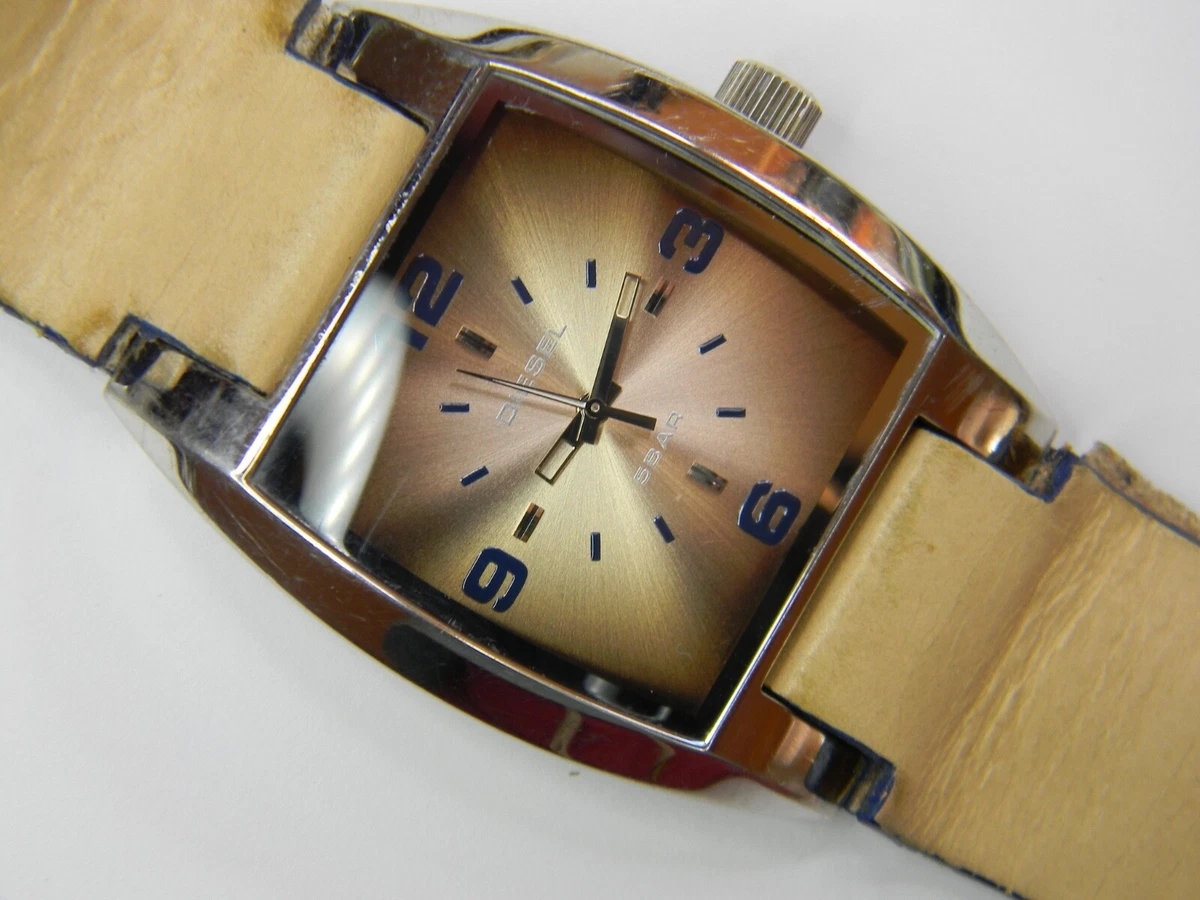 NICE DIESEL 5 BAR STAINLESS STEEL QUARTZ MENS WATCH NEW BATTERY