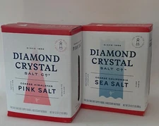 2 BOXES LOT 4 pounds total coarse Himalayan salt and sea salt  MADE IN USA