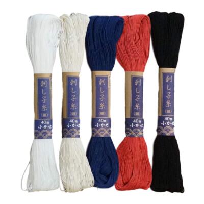 Yokota Sashiko Thread 5 Skein Essential Color Set Thin Quilting Hoso Type