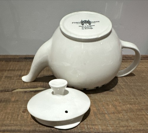 FORTNUM & MASON TEAPOT PICCADILLY SINCE 1707 Made in England by Burleigh UNUSED - Picture 6 of 10
