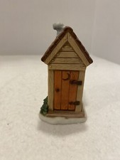 1989 Vintage Lefton China Colonial Snow Village Outhouse #07325 Accessory EUC
