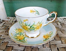 Vintage English  Tuscan Birthday Flowers March Daffodil Tea Cup & Saucer 