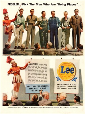 1950 vintage AD LEE Work Clothes for Men Union-Alls Overalls