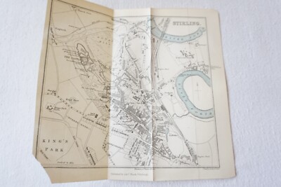 1889 Blacks Stirling Schottland Eisenbahn Original Karte