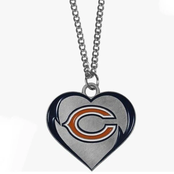 Collar colgante corazón Chicago Bears para mujer Foto 2 de 3