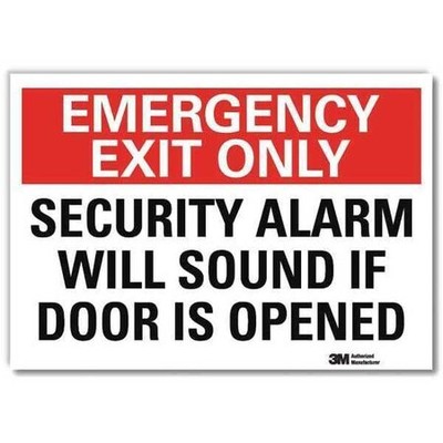 Lyle U7-1089-Rd_14X10 Emergency Exit Sign, 14'' W, 10'' H, Vinyl