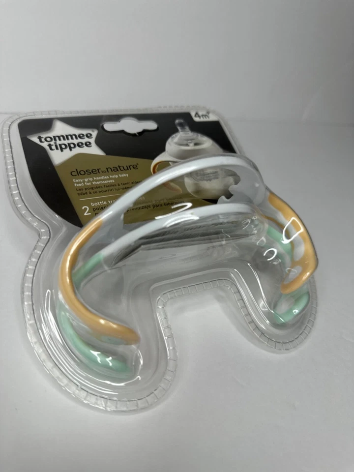 Tommee Tippee Closer To Nature Entrenador de Botellas Manijas Fácil Agarre Libre de BPA NUEVO 2pk Foto 2 de 4