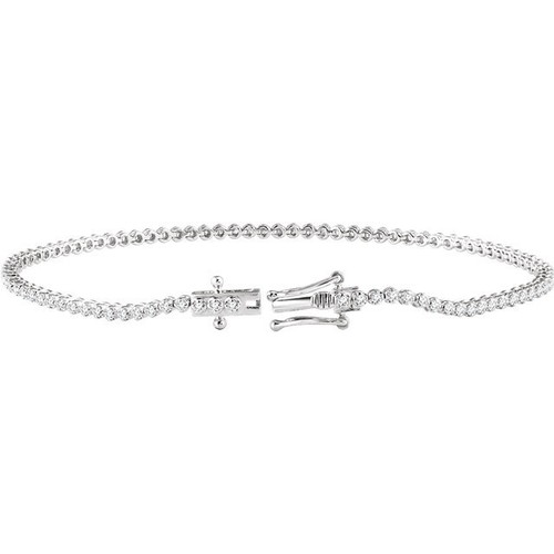 Pulsera Diamond 7" Line en Oro Blanco 14K (9/10 quilates tw.) - Imagen 2 de 3