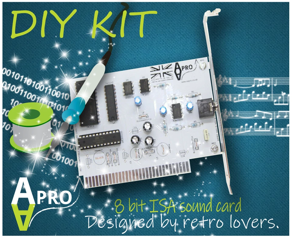 DIY-KIT ADLIB KOMPATIBEL 8 BIT ISA SOUNDKARTE FÜR RETRO-COMPUTER - UK VERKÄUFER