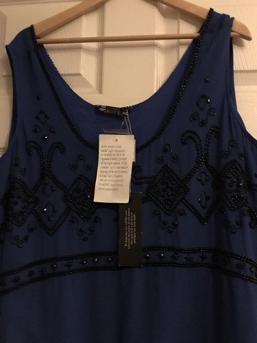 joanna hope Ladies Royal Blue And Black Dress Size 24 - Picture 4 of 7