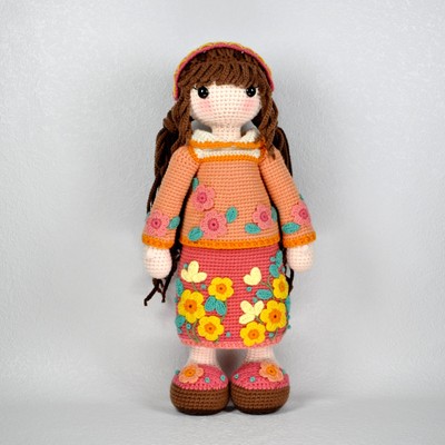 D8009 Martha Doll of Crochet Pattern,H:36cm,Amigutumi,printout or copy
