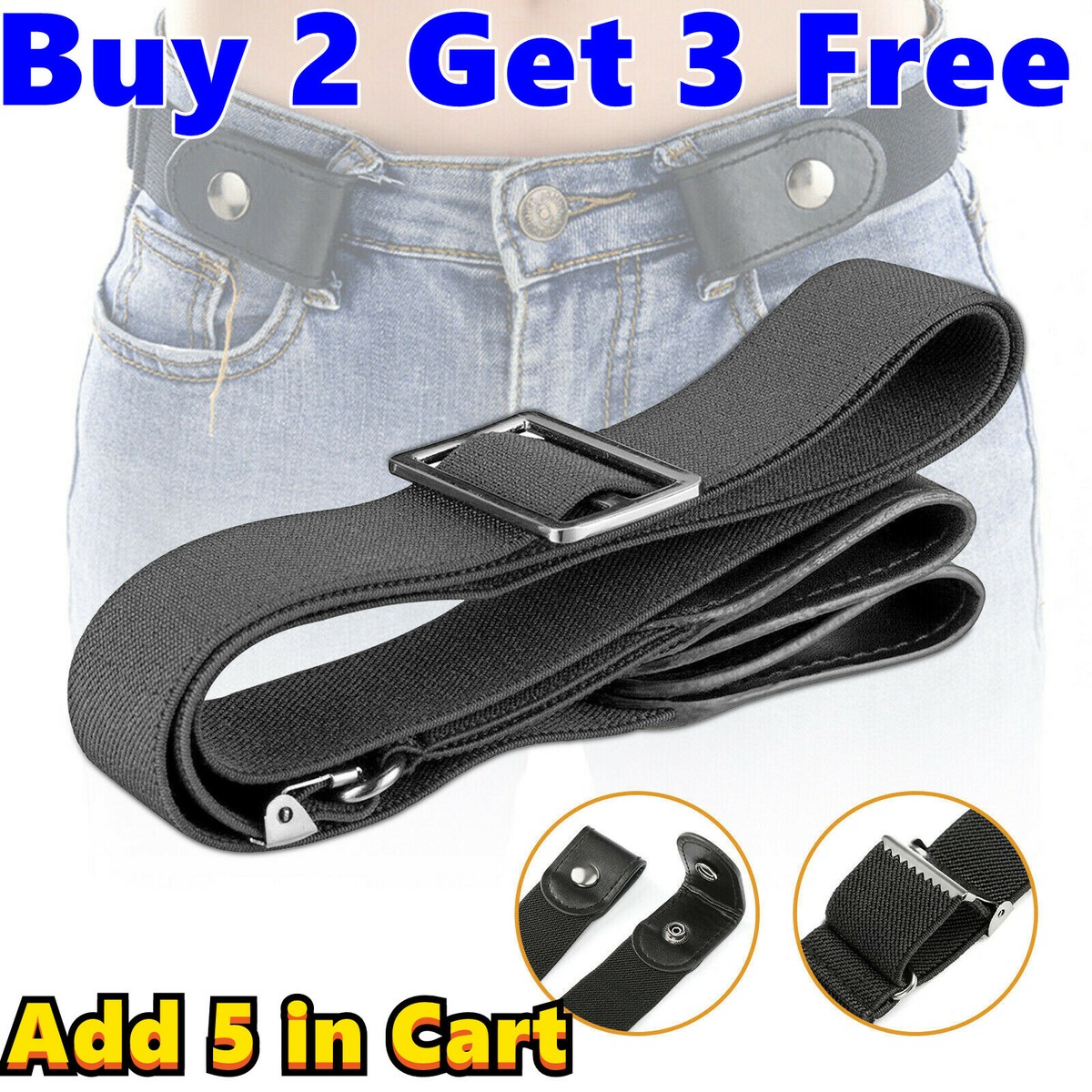 Buckle Free Elastic Belt, Comfortable No Bulge Invisible Stretch Belt No Buckle Stretch Belt,No Bulge No Hassle Invisible Belts  main image 4