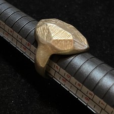 VERMEIL GOLD TONE OVER STERLING SILVER HAMMERED RING SIZE 7.75 - 8g