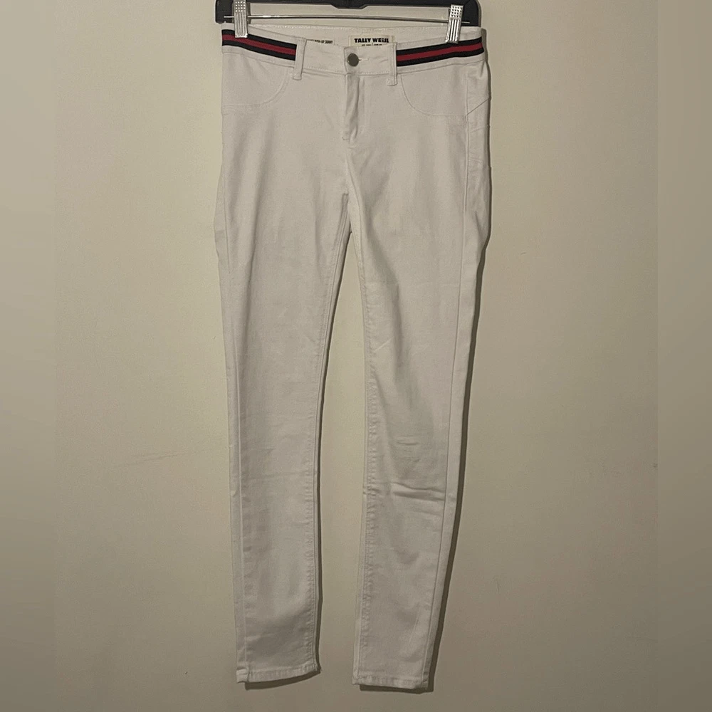 Tally Weijl Women s White Goldy Medium Waist Push up Skinny Soft Jeggings Sz 38