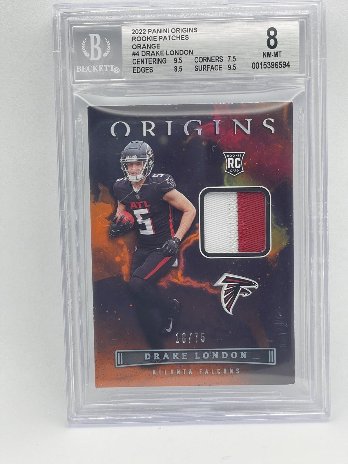 Drake London Panini Origins Rookie Patches #ROPDLO Orange