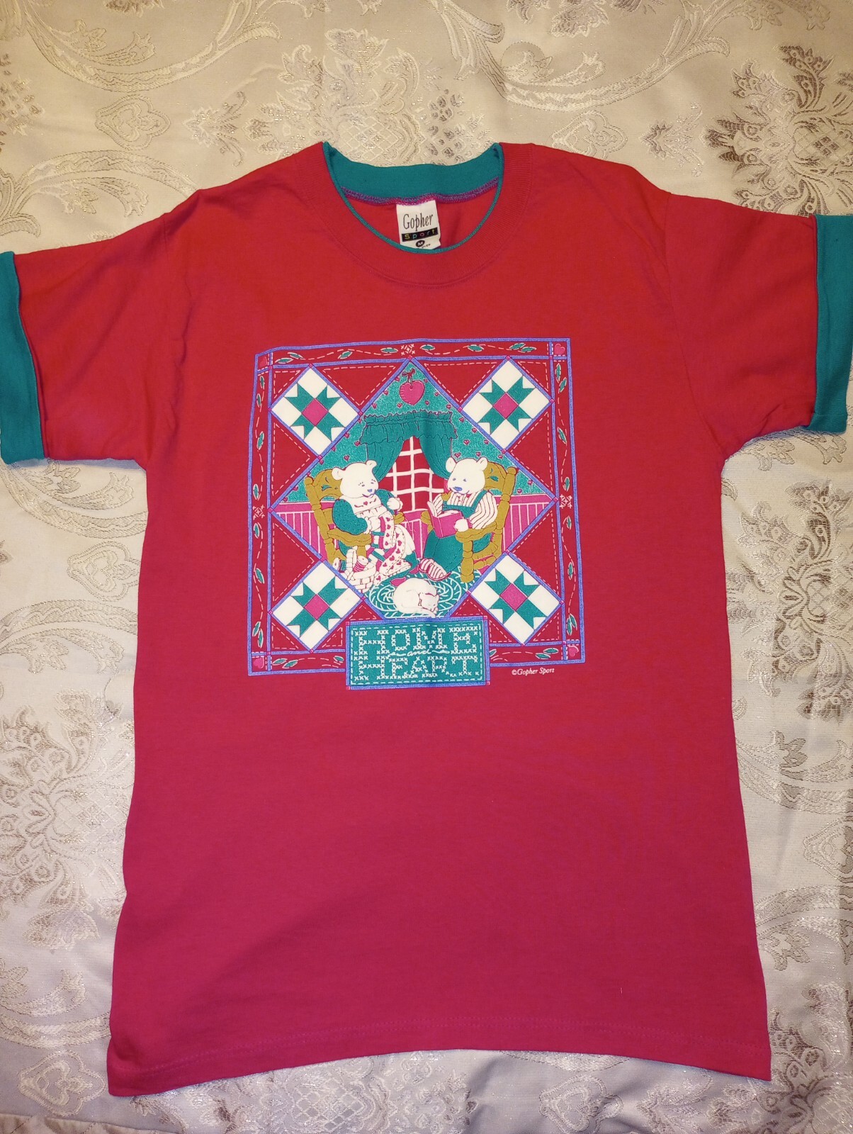 Vintage Home Heart T-Shirt Bear Bears Quilt Readi… - image 6