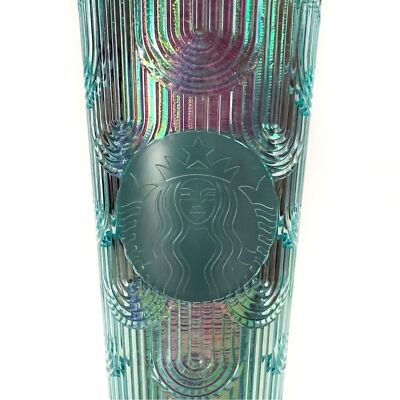 Starbucks Tumbler Mermaid Scales Iridescent Art Deco Travel Cup Venti 24 fl oz