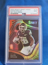 2022 Select Draft Picks #116 ISAIAH SPILLER FIELD LEVEL TIE-DYE PRIZM PSA 9🔥/25