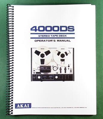 Akai 4000DS Instruction Manual: Full Color 19 Pages & Protective Covers!