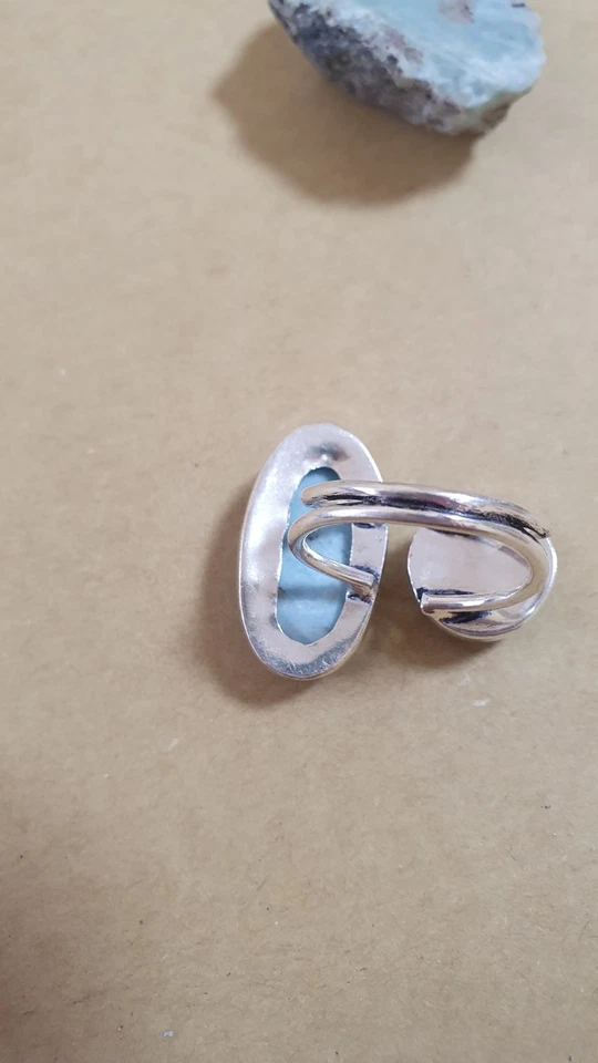 Damen Ring mit LARIMAR Edelsteinen  Verstellbar  925 Silber  - Bild 4 von 4