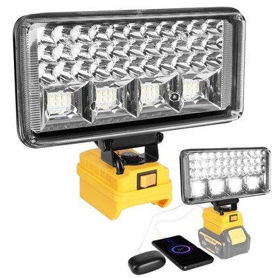 NEW 90W LED Work Light for DeWalt 20V battery - 9000LM Flood Light with USB Port