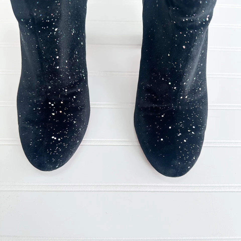 Christian Louboutin Moulamax 黑色天鹅绒踝靴 闪亮 Galaxy 39 85 毫米 — 第 4/4 张图片