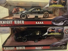 Knight Rider KITT and KARR Jada Hollywood Rides 1/24 Diecast with Scan Light 