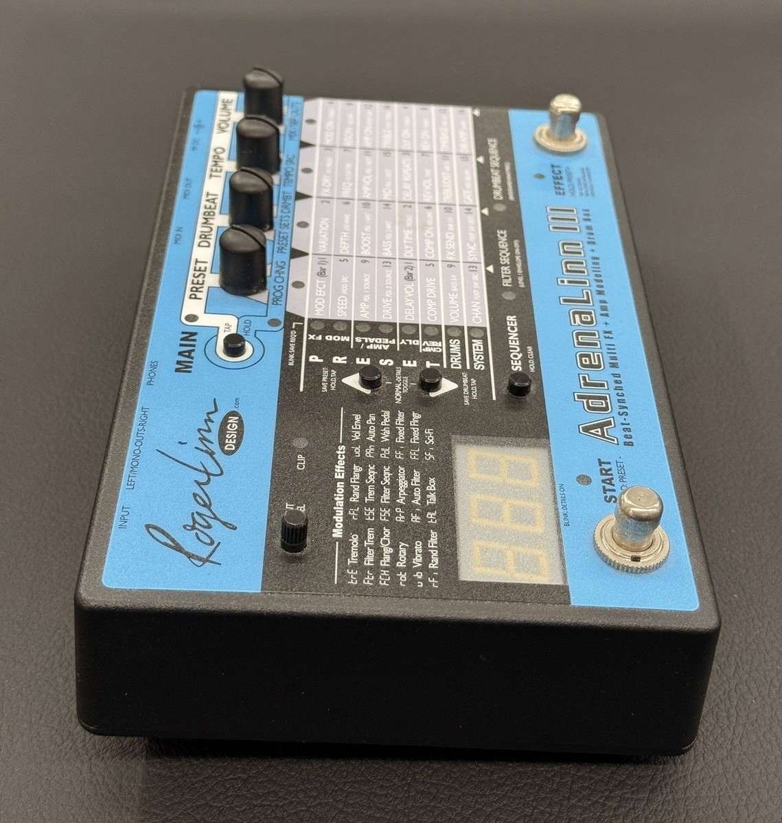 Roger Linn AdrenaLinn III Guitar Pedal Multi FX Drum Box Tested w