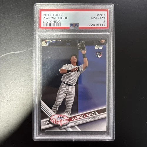 2017 Topps Aaron Judge RC Catching #287 PSA 8!