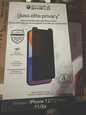 NIB Invisible Shield Glass elite Privacy+ (iPhone 12, 12 Pro, 11, XR)