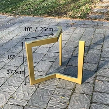 15" Unique Metal Coffee Table Base Gold Table Legs Full Frame  Steel Table Frame