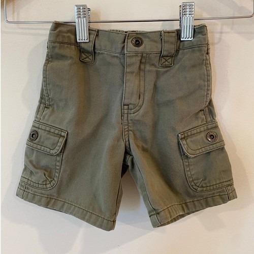 Janie and Jack 100% Cotton Cargo Pocket Shorts Olive Green Size 12–18 Months