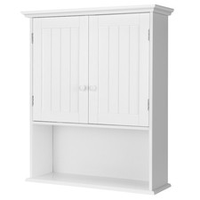 Costway Wall Mount Bathroom Cabinet Hanging Storage Organizer White