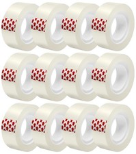 12 Rolls Transparent Tape Refills, Clear Tape Dispenser Refill Rolls, Glossy ...