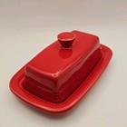 Fiestaware HLC Candy Red Butter Dish and Underplate Set 8" x 5"