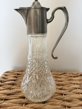 Antique Silver Plated Claret Jug Wine Decanter With Handle 29.5cm tall 