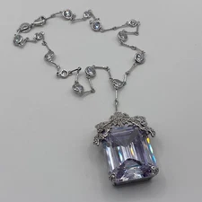 Kenneth Jay Lane KJL Large Crystal Pendant Necklace NWT
