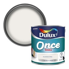 Dulux Once Gloss Paint Wood Metal Pure Brilliant White 2.5L High Gloss Interior