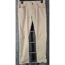 Uniqlo Mens Slim Fit Chino Pants Tan Khaki 33x34 Cotton Stretch 322-078956