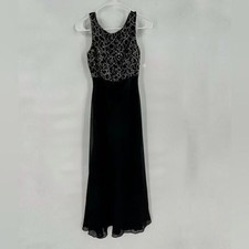 Bari Jay black black white dress size M Vintage midi