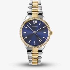Image of New Ladies Sekonda Bi Colour Gold & Steel Crystal 28mm Watch 2954 Rp £69.99